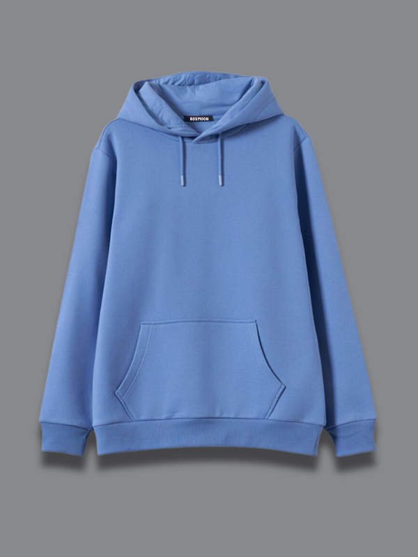 Mavi Unisex Kapüşonlu Hoodie Sweatshirt